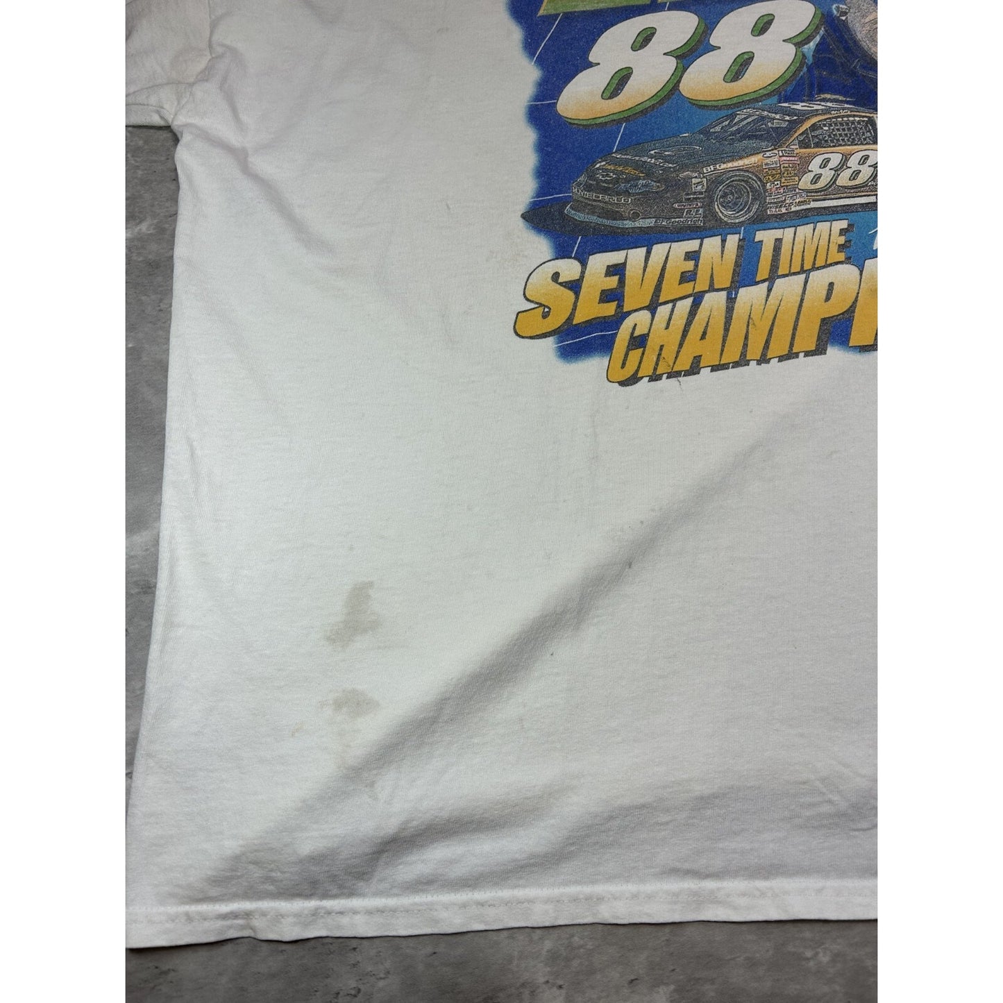Vintage Mike Eddy #88 Nascar Racing 7x Champ Graphic T-Shirt Size 3XL White