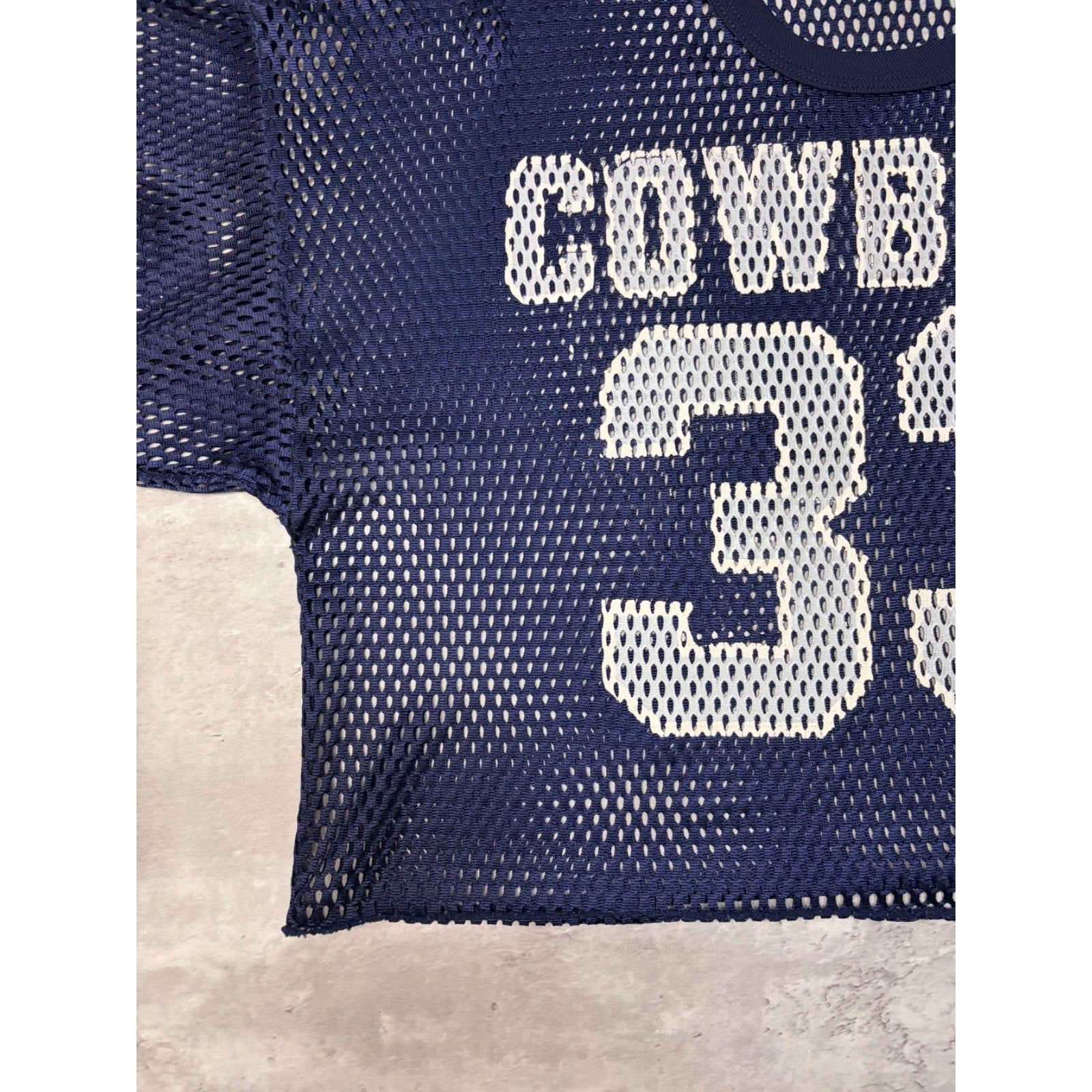 Vintage 80s/90s Tony Dorsett #33 Dallas Cowboys NFL Mesh Cropped Jersey Sz Large