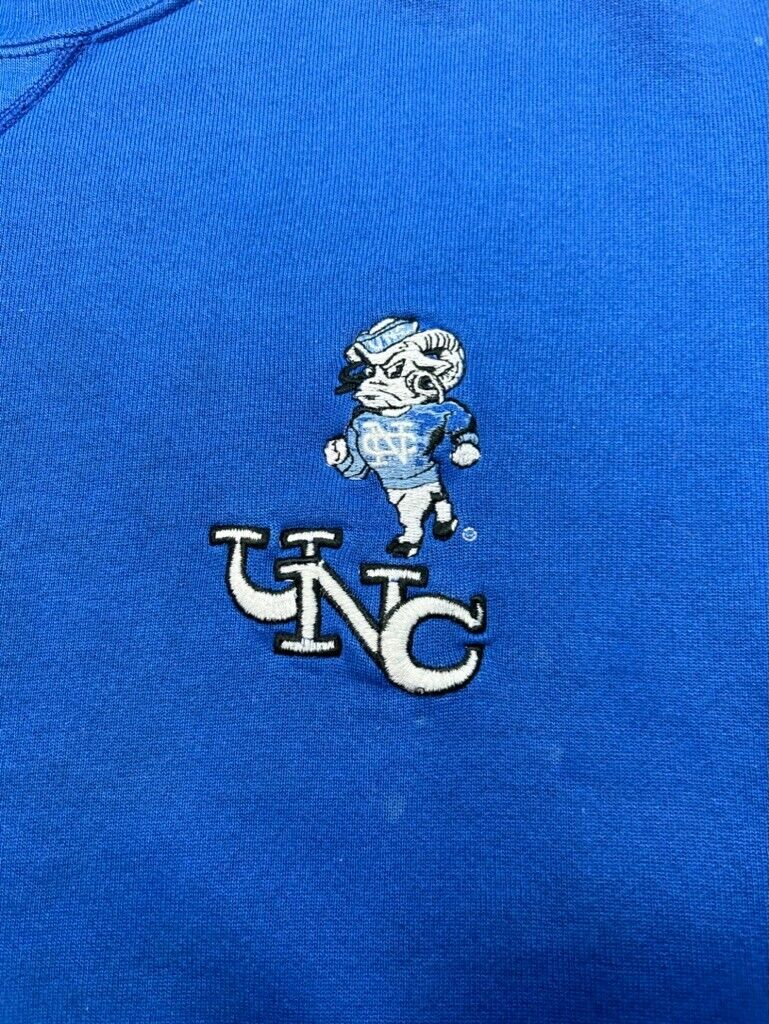 Vintage 90s UNC Tarheels NCAA Embroidered Spellout Graphic Sweatshirt Size Large