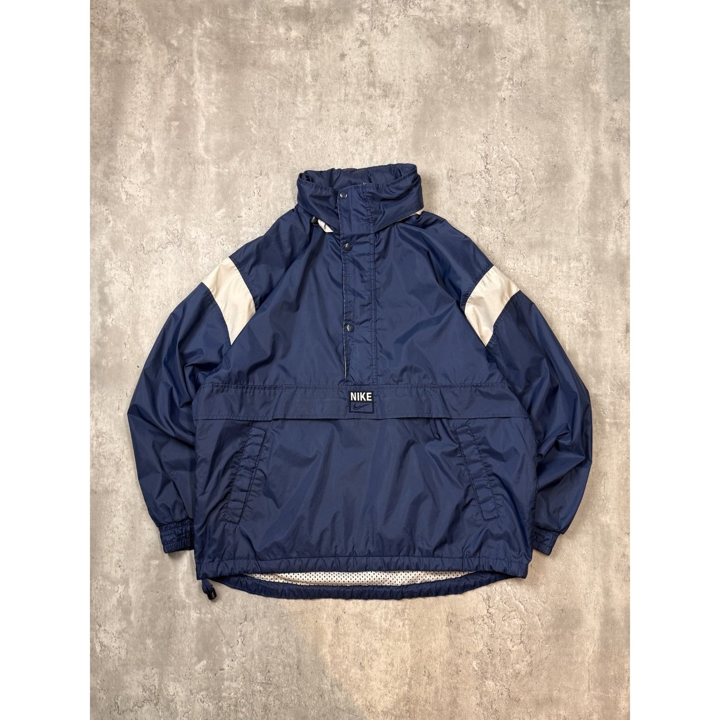 Vintage 90s Nike Embroidered Swoosh Spellout Nylon Windbreaker Jacket Sz Medium