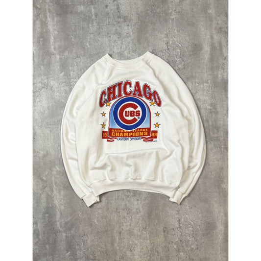 Vintage 1989 Chicago Cubs MLB NL Champs Graphic Sweatshirt Size XL White