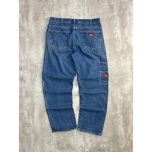 Vintage Dickies Dark Wash Double Knee Denim Workwear Five Pocket Pants Size 34