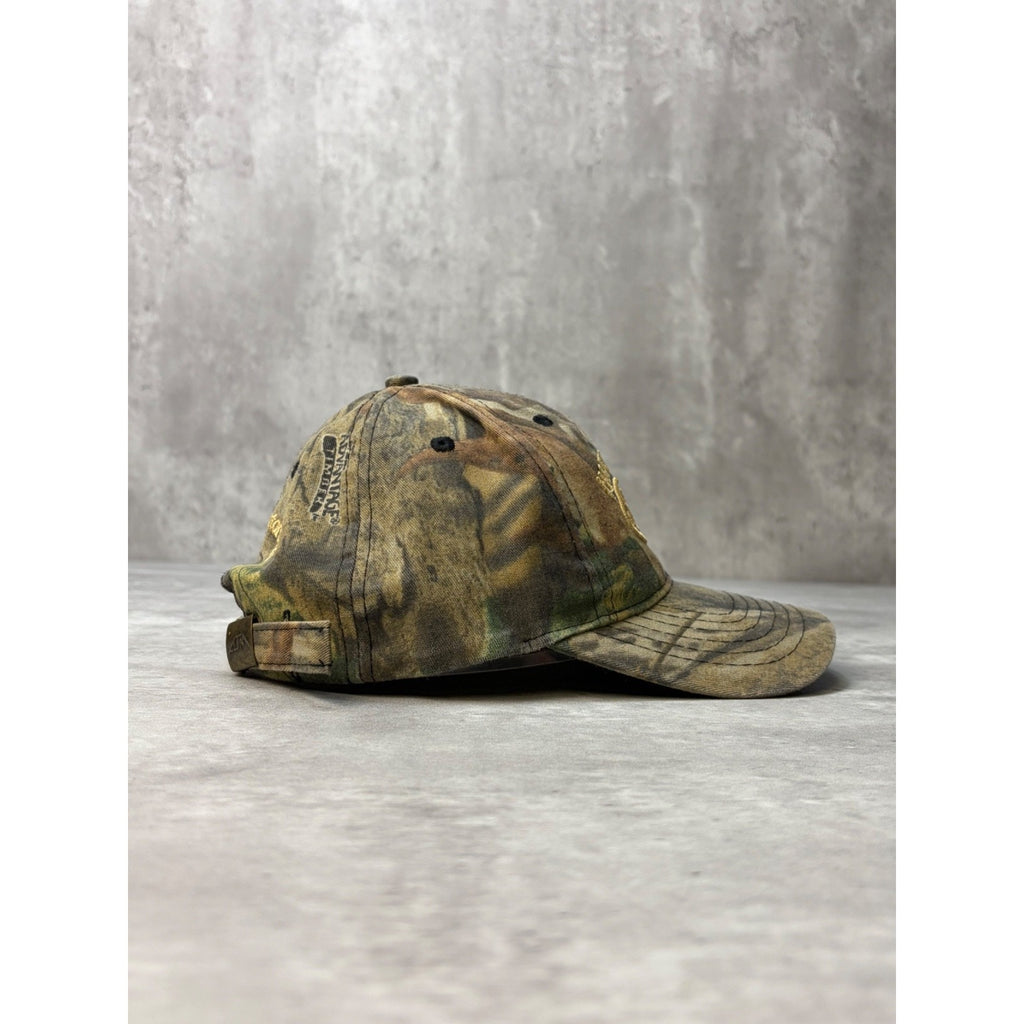 Vintage Ford Hanna Motors Embroidered Logo Camo Strapback Hat OSFA