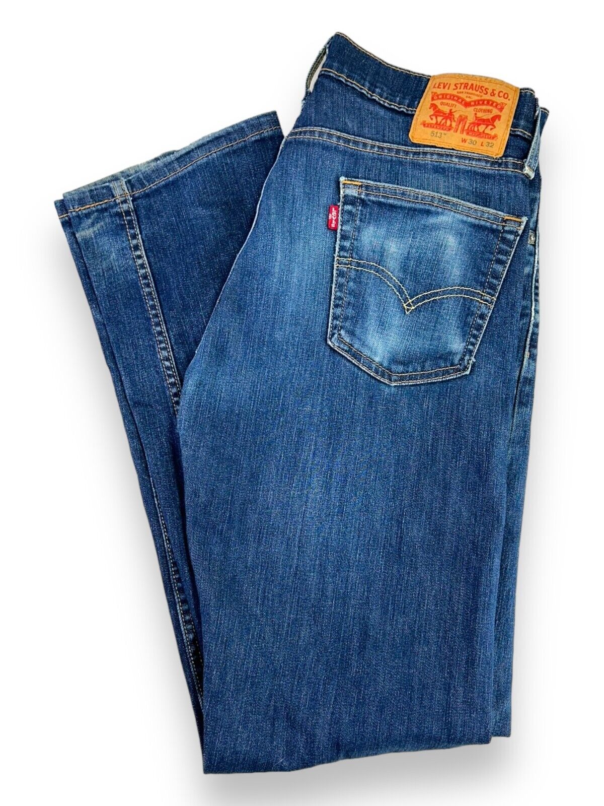 Levis 513 Red Tab Dark Wash Straight Leg Denim Pants Size 31