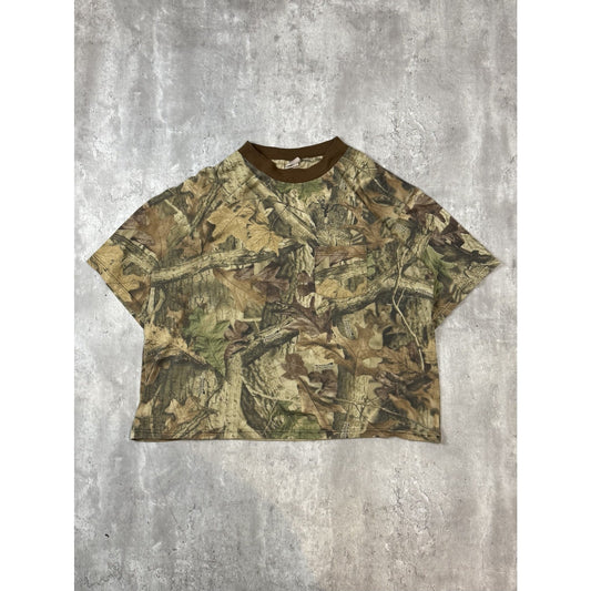 Vintage 90s Advantage Timber Tree Camo Pocket Hunting T-Shirt Size 2XL