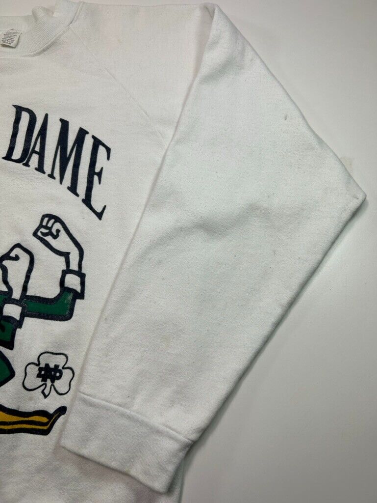 Vintage 80s/90s Notre Dame Fighting Irish NCAA Graphic Sweatshirt Size Medium