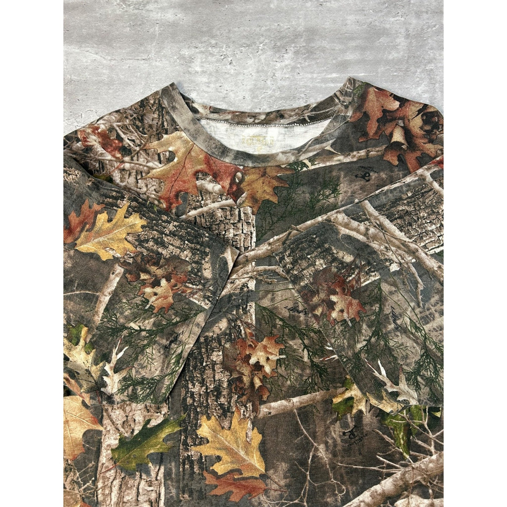 Vintage Red Head Tree Camo Hunting T-Shirt Size XL