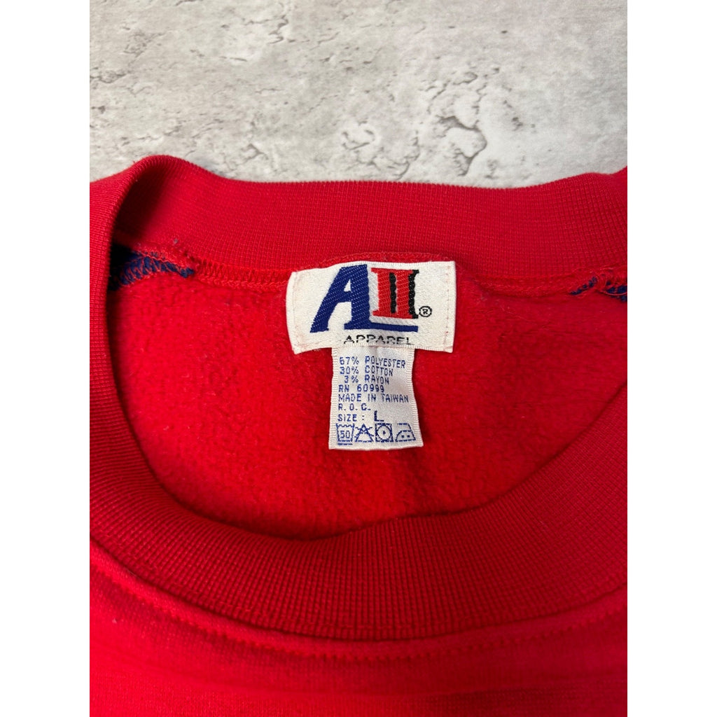 VTG 80s Buffalo Bills NFL Embroidered Logo Spellout Crewneck Sweatshirt Sz Large