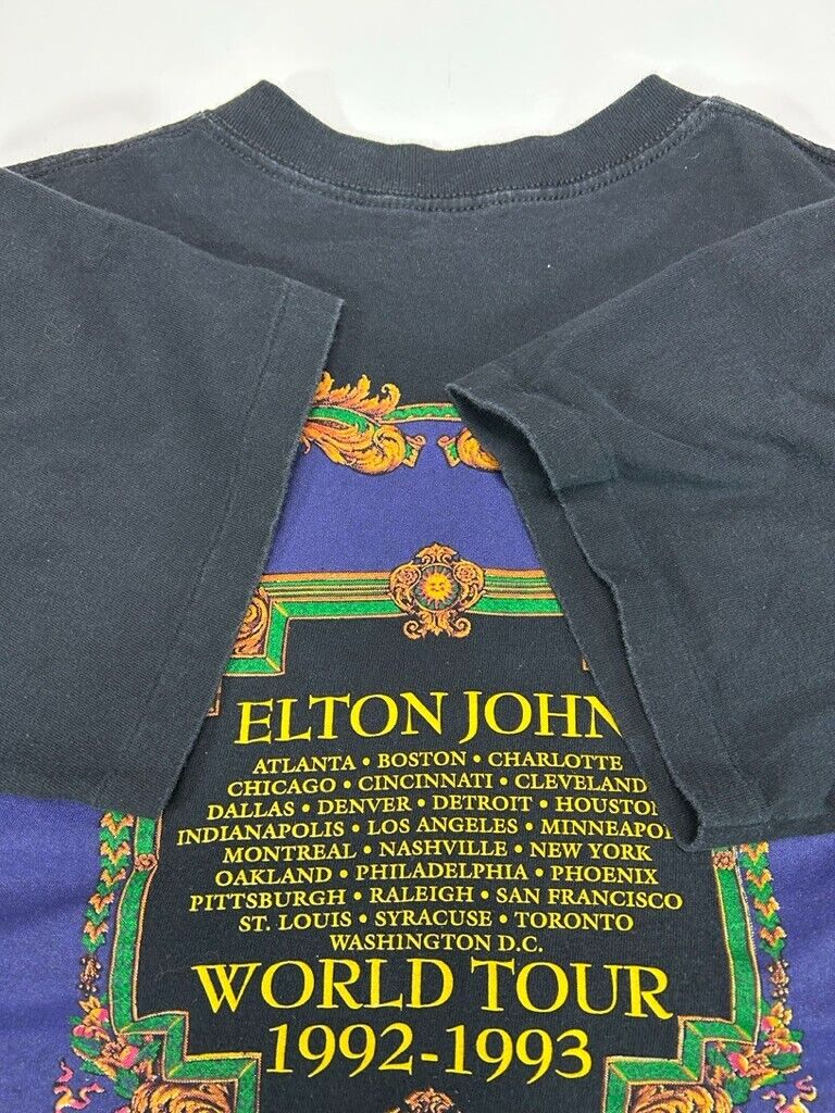 Vintage 1993 Elton John The Tour Rock Music Graphic T-Shirt Size Large