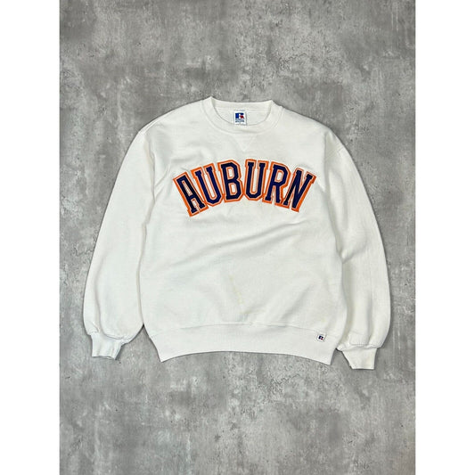 Vintage 90s Auburn Tigers NCAA Embroidered Russell Sweatshirt Size Large