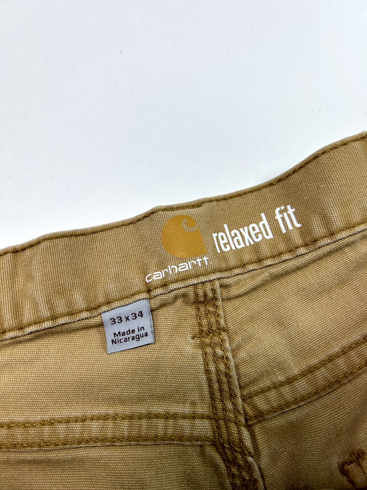 Carhartt Relaxed Fit Canvas Workwear Five Pocket Pants Size 35 Beige