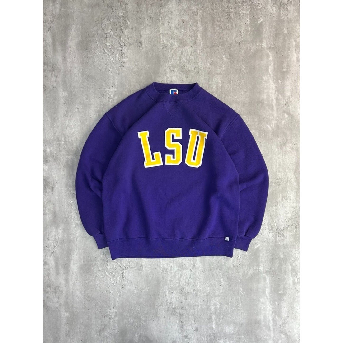 Vintage 90s LSU Tigers NCAA Embroidered Spellout Crewneck Sweatshirt Size XL