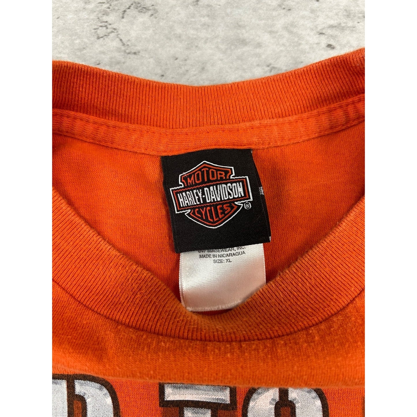 Harley Davidson Bad To The Chrome Motorcycle T-Shirt Size XL Orange