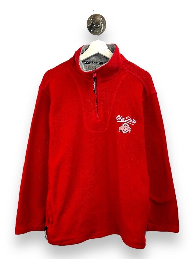 Vintage Ohio State Buckeyes NCAA 1/4 Zip Starter Fleece Sweatshirt Size Large