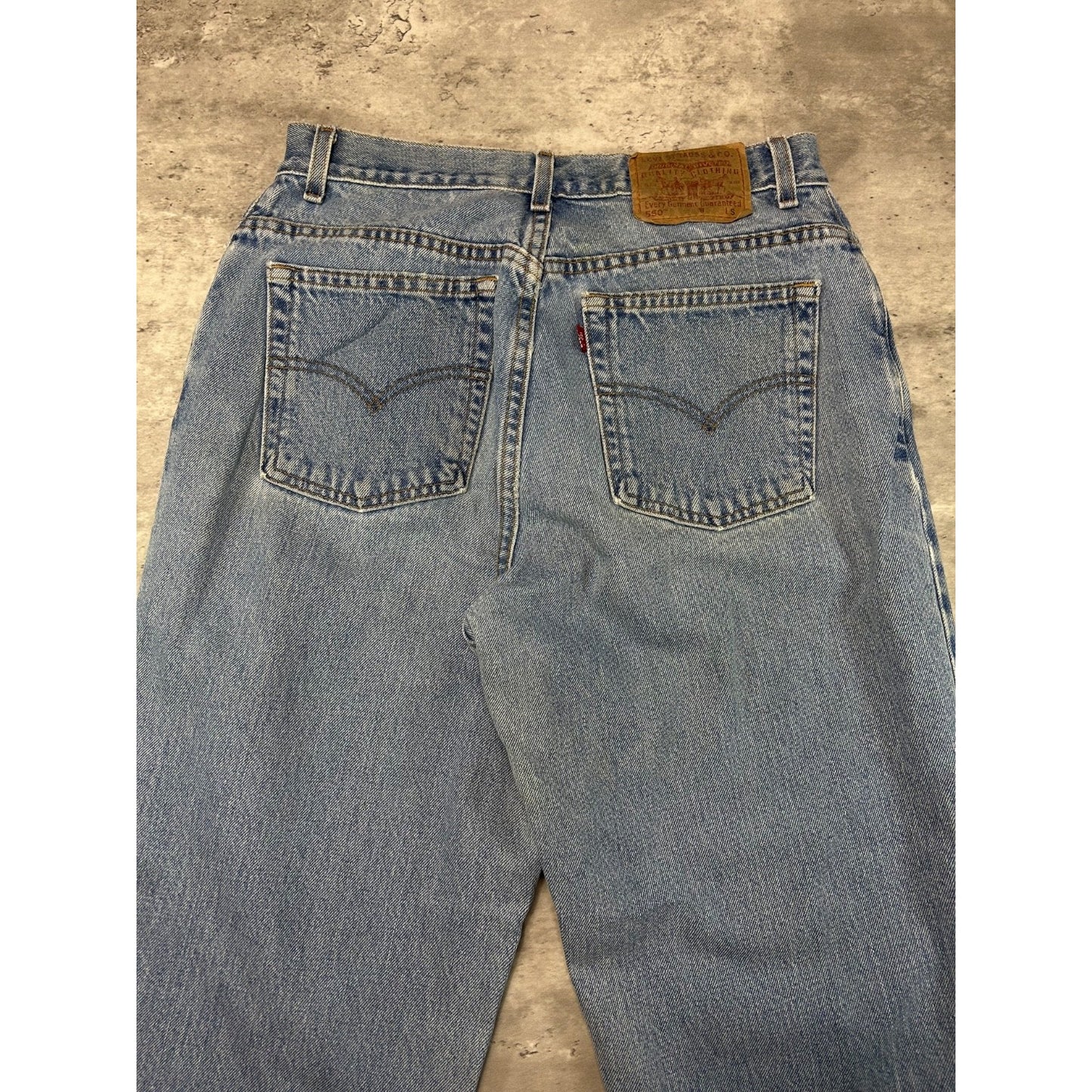 Vintage 90s Women's Levis 550 Red Tab Light Wash Denim Pants Size 30 Blue