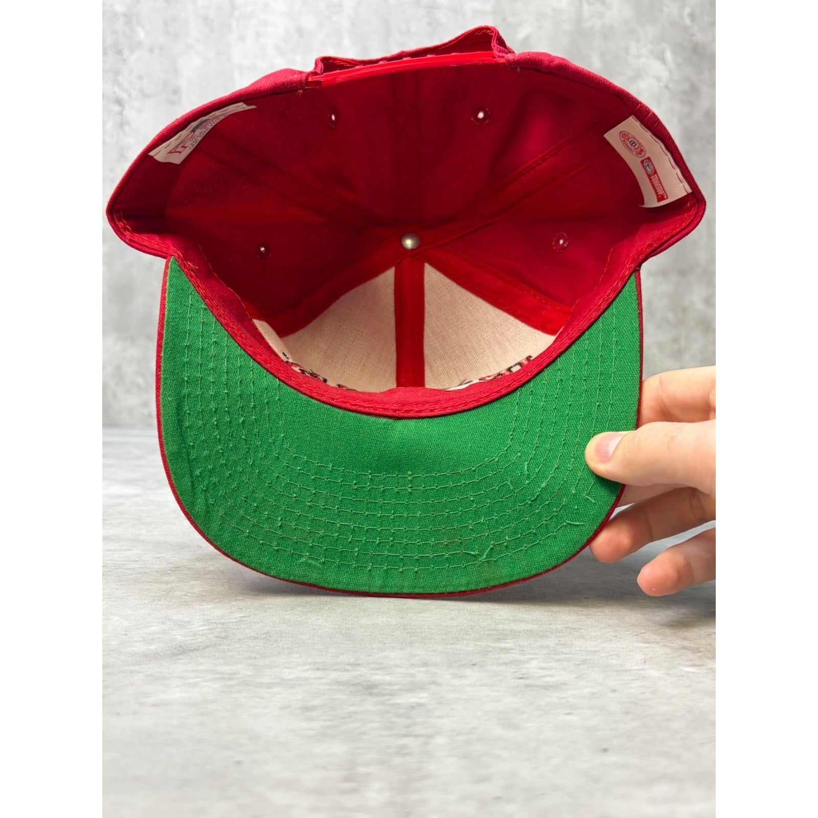 Vintage 90s Indiana Hoosiers NCAA Embroidered Spellout Logo Snapback Hat OSFA