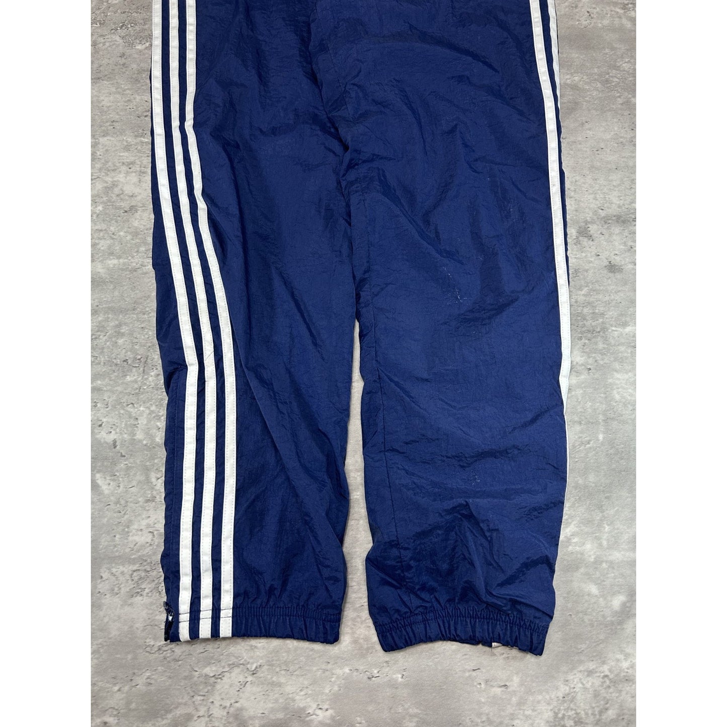 Vintage 90s Adidas Embroidered Logo Three Stripes Nylon Track Pants Size Small