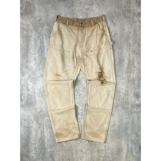 Vintage 90s Carhartt Canvas Workwear Double Knee Carpenter Pants Size 34