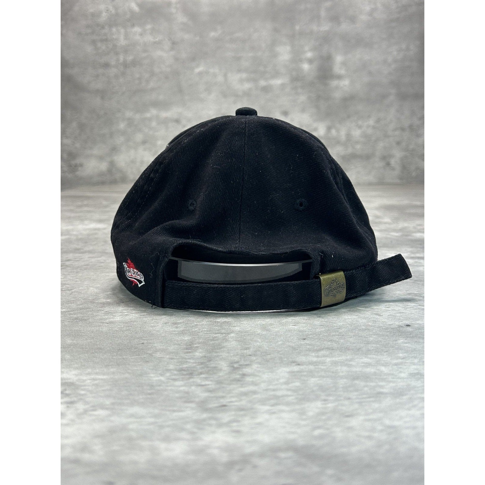 Vintage Snap-On Racing Embroidered Spellout Logo Strapback Hat OSFA Black