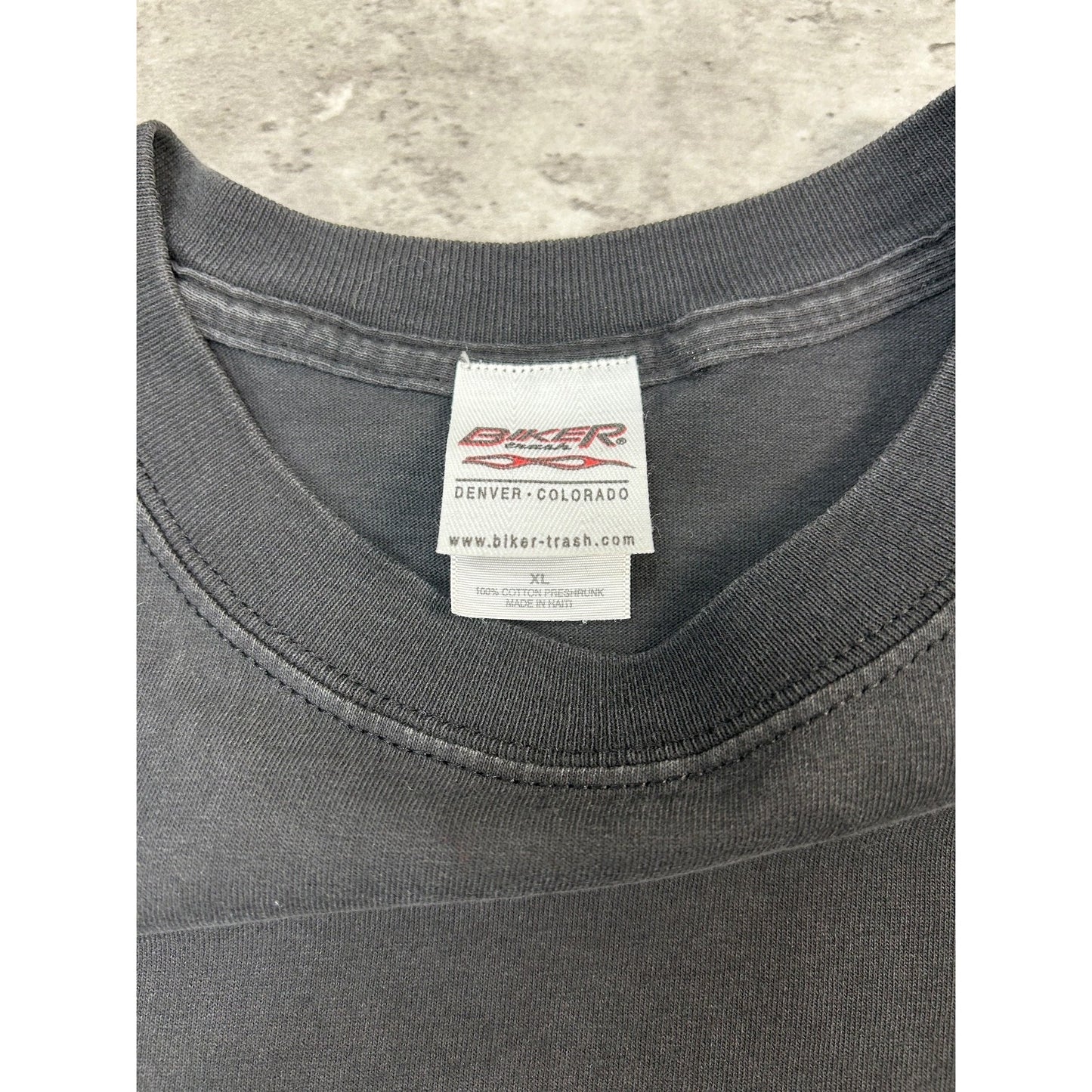 Vintage 90s Stick Figure Biker Comedy Graphic T-Shirt Size XL Black