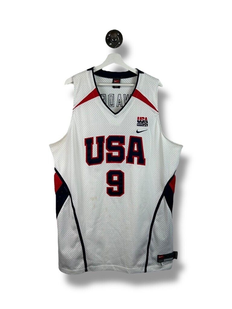 Vintage Dwayne Wade #9 Team USA Olympic Basketball Nike Swingman Jersey Size 2XL