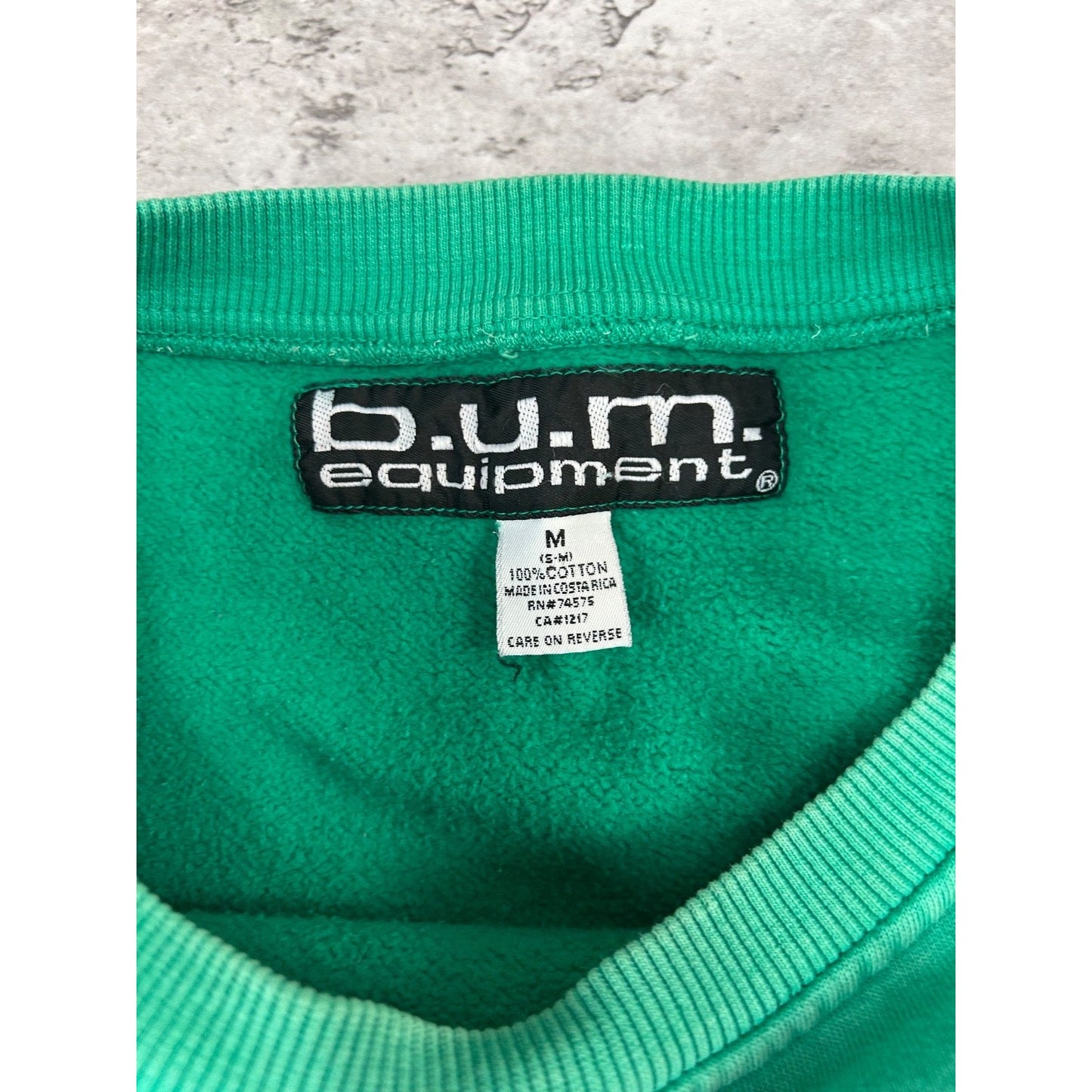 Vintage 90s B.U.M Equipment Graphic Spellout Crewneck Sweatshirt Size Medium