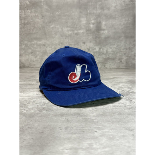 Vintage 90s Montreal Expos MLB Embroidered Logo Baseball Snapback Hat OSFA