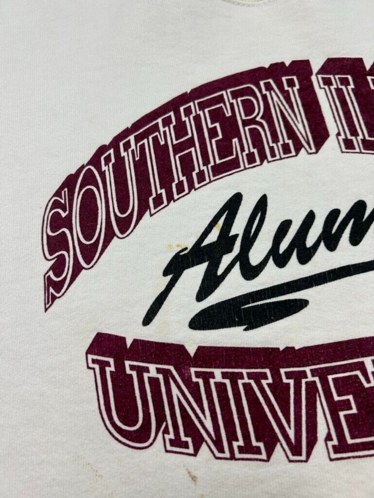 Vintage 90s Southern Illinois University Illumni NCAA Spellout Sweatshirt Sz XL