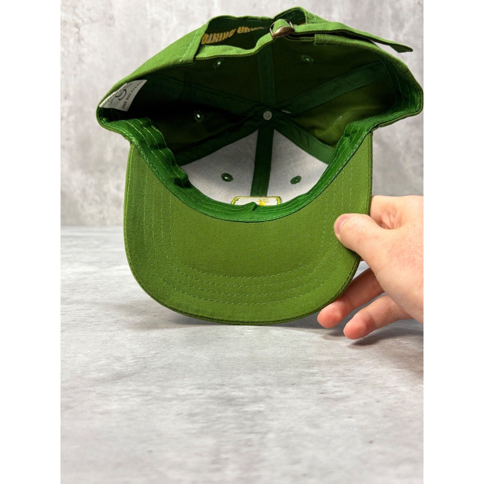 Vintage John Deere Embroidered Spellout Logo Strapback Hat OSFA