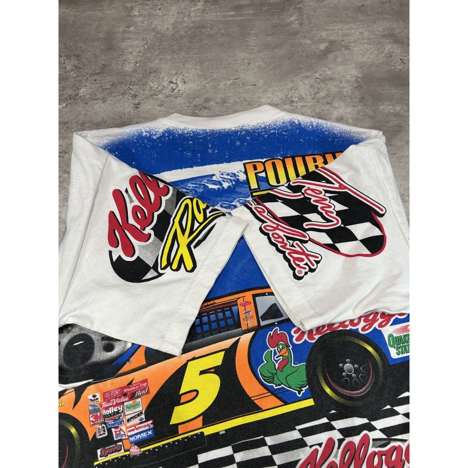 Vintage 2001 Terry Labonte #5 Kellogs Racing Nascar All Over Print T-Shirt Sz M