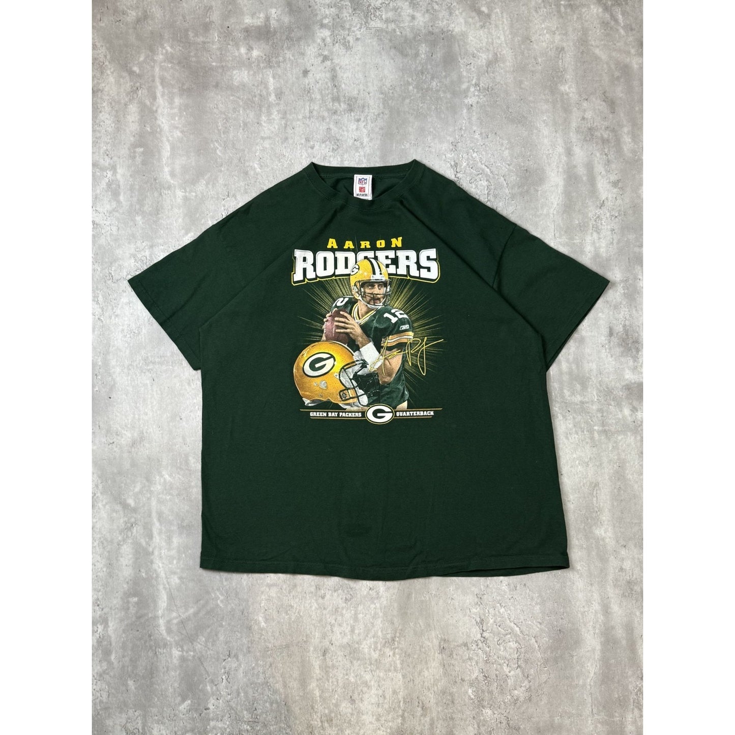 Vintage Aaron Rodgers #12 Green Bay Packers NFL Player Graphic T-Shirt Size 2XL