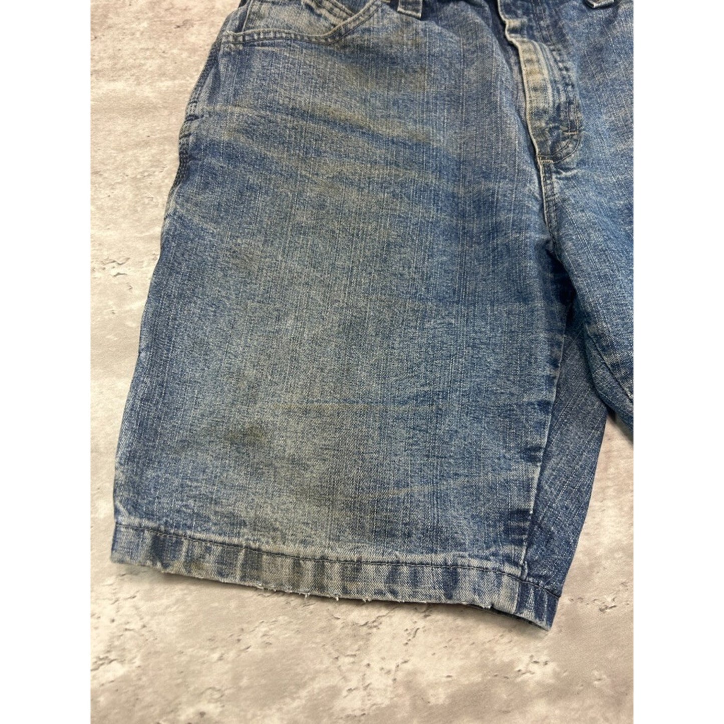 Vintage Wrangler Medium Wash Denim Workwear Carpenter Shorts Size 32 Blue
