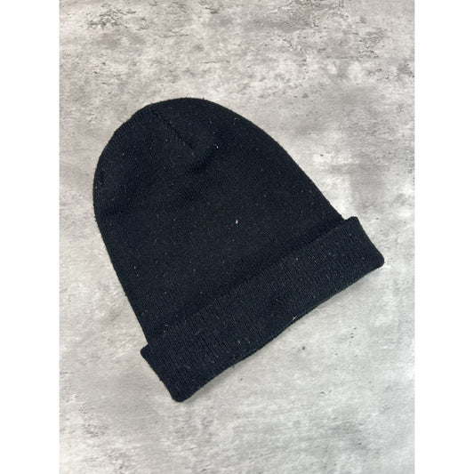 Vintage Carhartt Embroidered Patch Workwear Beanie Hat OSFA Black