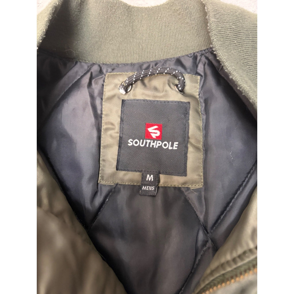 Vintage Y2K Southpole Olive Green Full Zip Bomber Jacket Size Medium