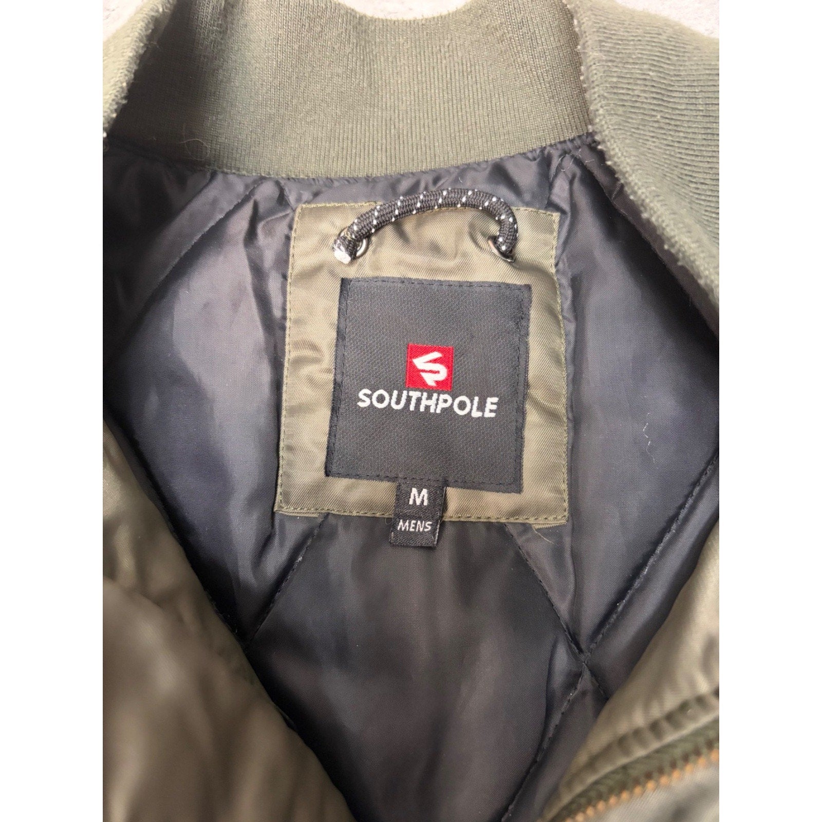 Vintage Y2K Southpole Olive Green Full Zip Bomber Jacket Size Medium