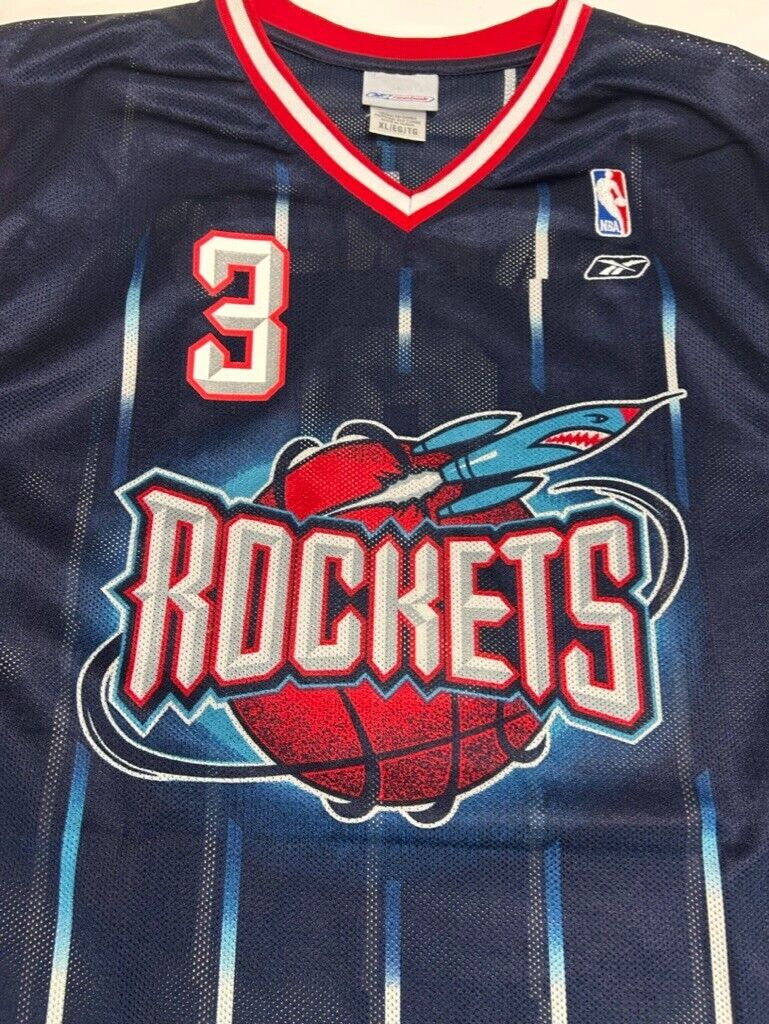 Vintage Steve Francis #3 Houston Rockets NBA Reebok Wide Shoulder Jersey Size XL