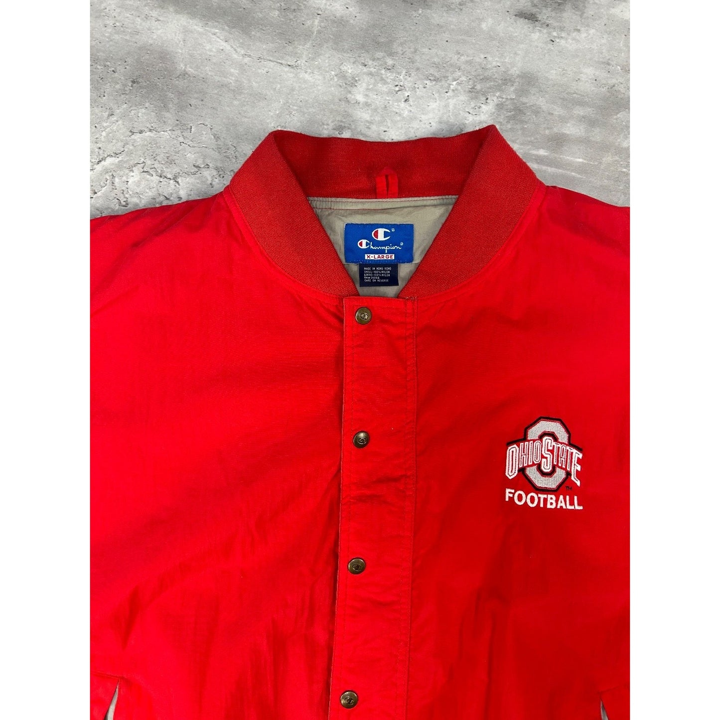 Vintage 90s Ohio State Buckeyes NCAA Embroidered Bomber Jacket Size XL