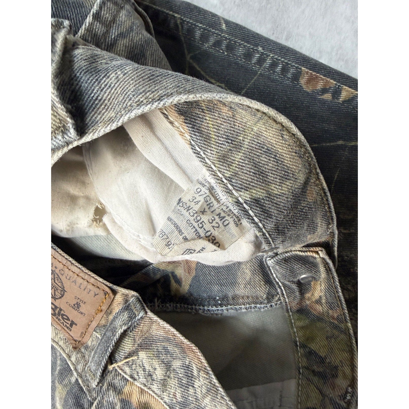 Vintage Wrangler Mossy Oak Breakup Camo Double Knee Hunting Pants Size 34