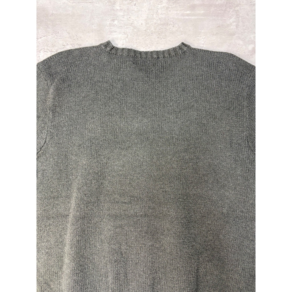 Vintage Polo Ralph Lauren Embroidered Pony Gray Knit Sweater Size XL