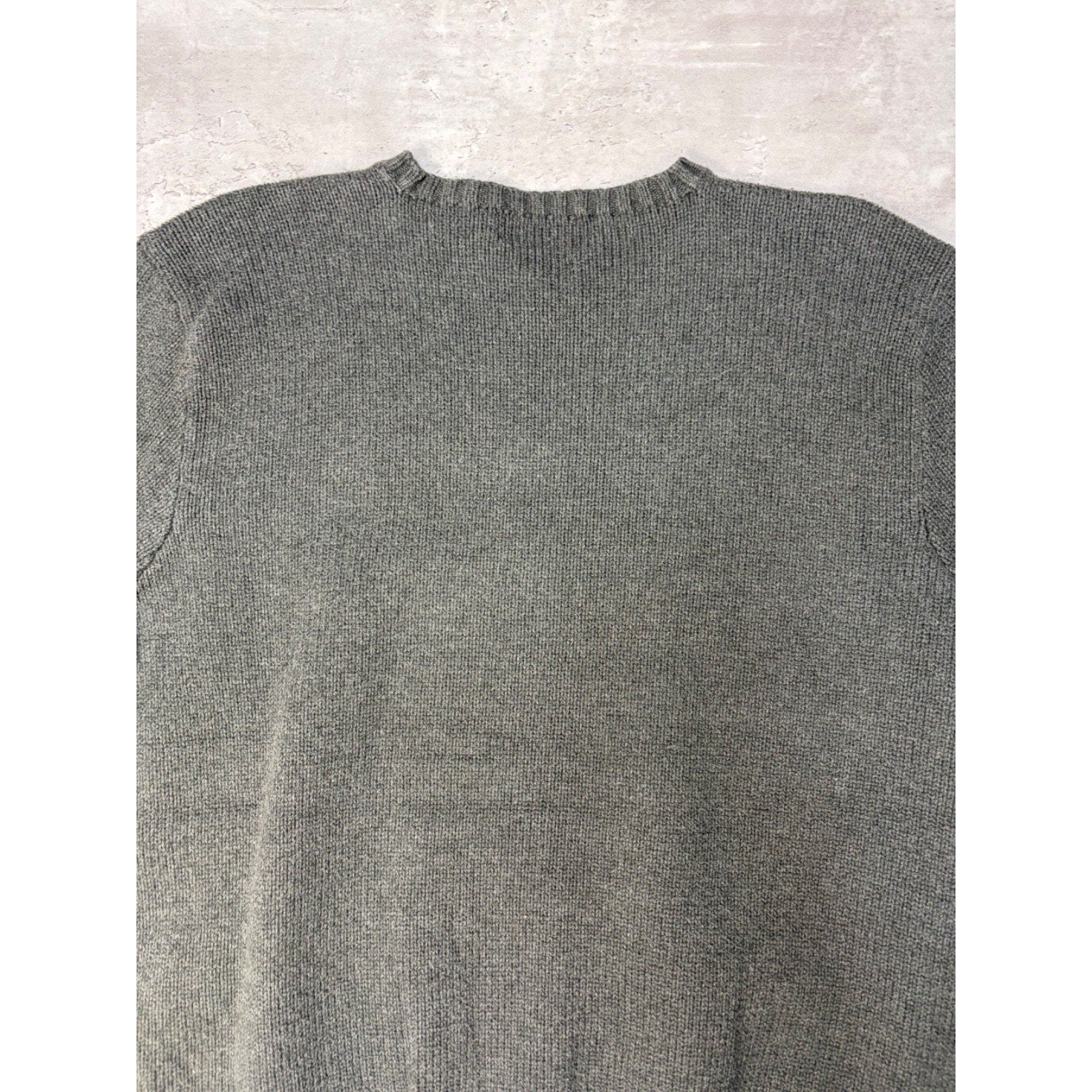 Vintage Polo Ralph Lauren Embroidered Pony Gray Knit Sweater Size XL