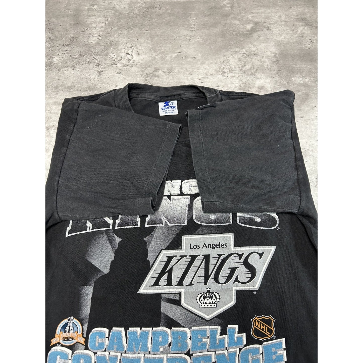 Vintage 1993 LA Kings NHL Campbell Conference Champs Starter T-Shirt Size Medium