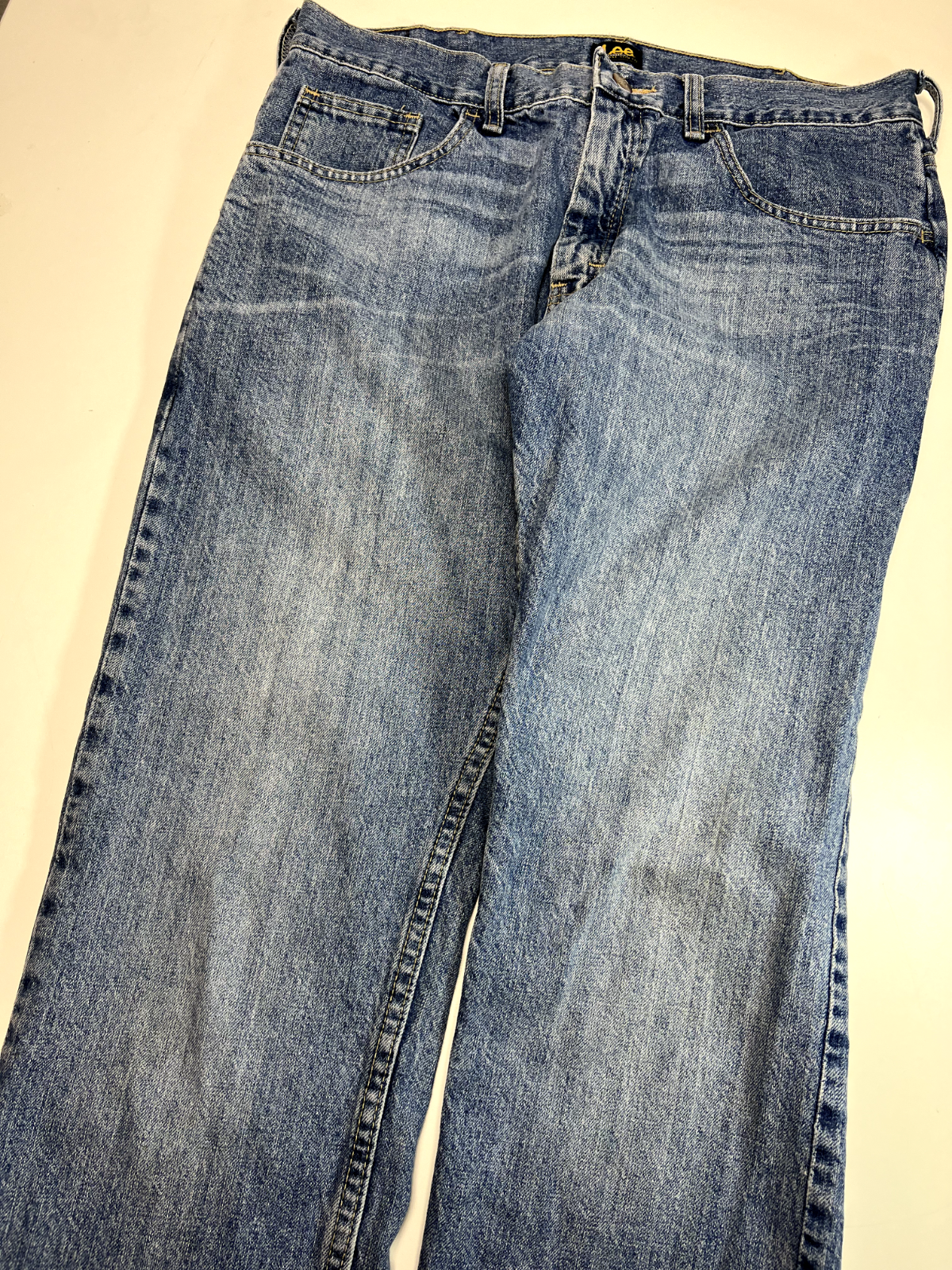 Lee Dungaree Vintage Slim Fit Medium Wash Denim Pants Size 34W