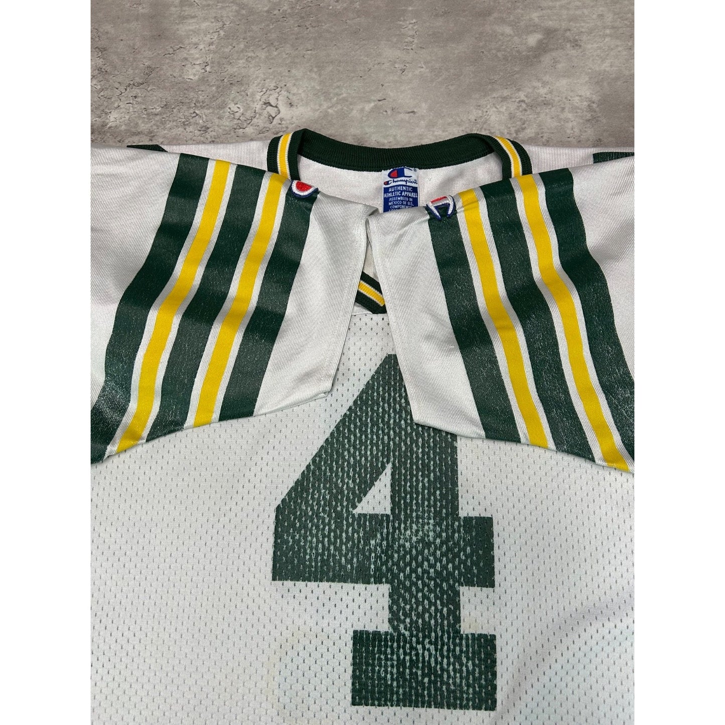 Vintage 90s Brett Favre #4 Green Bay Packers NFL Champion Football Jersey Size L