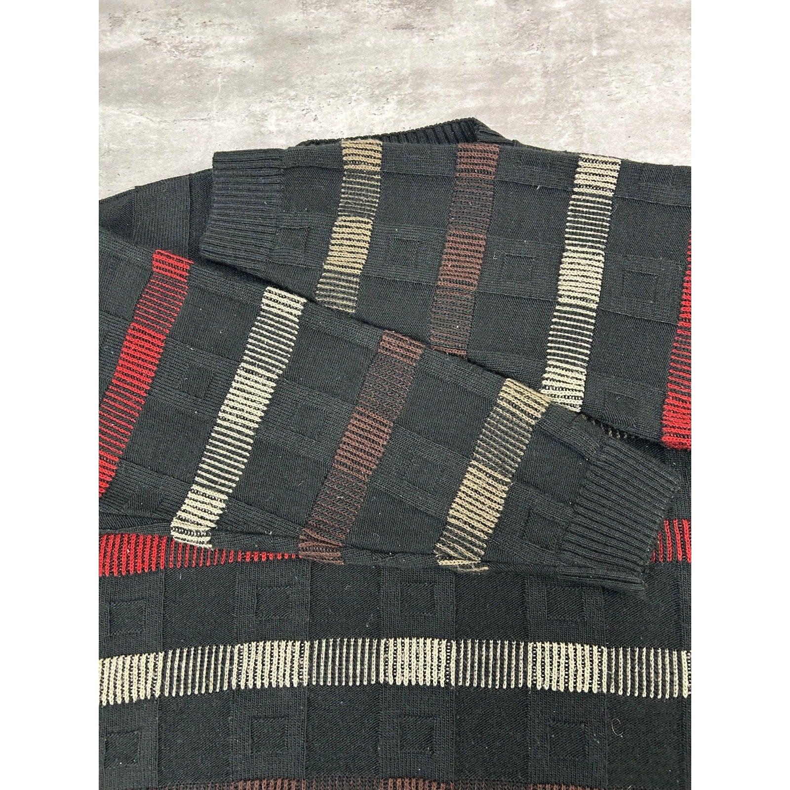 Vintage 90s Protege Abstract Striped Pullover Knit Sweater Size Large