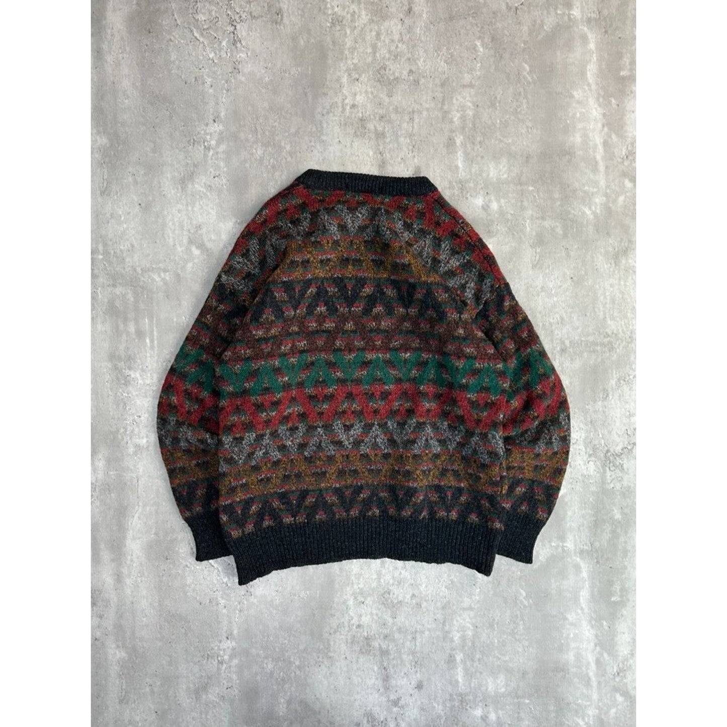 Vintage 90s House Of Fraser Abstract Striped Ribbed Knit Sweater Size Small