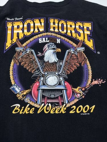 Vintage 2001 Iron Horse Salon Bike Week 1/4 Button Long Sleeve T-Shirt Size 2XL