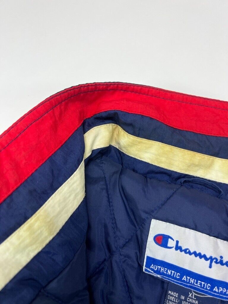 Vintage 90s Champion Insulated Embroidered Logo Nylon Full Zip Jacket Size XL