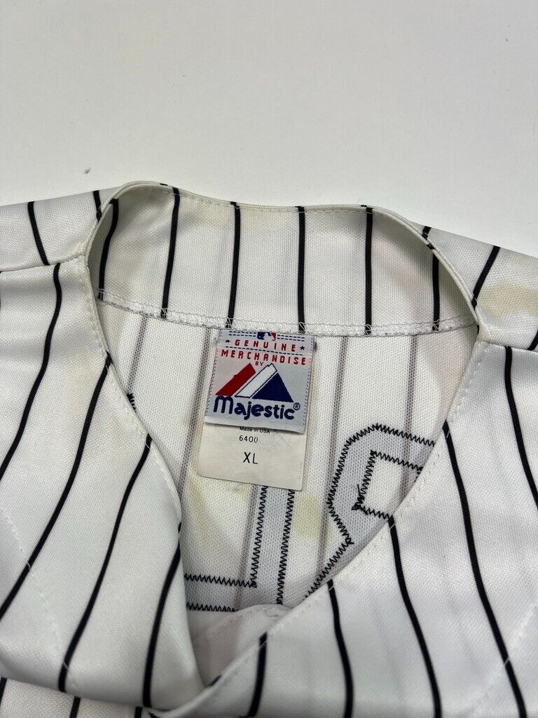 Vtg 90s Jon Garland #8 Chicago White Sox MLB Pinstripe Majestic Jersey Sz XL