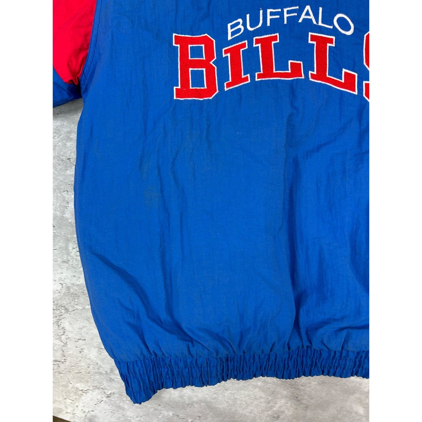 Vintage 90s Buffalo Bills NFL Insulated Embroidered Hooded Jacket Sz Large YOUTH