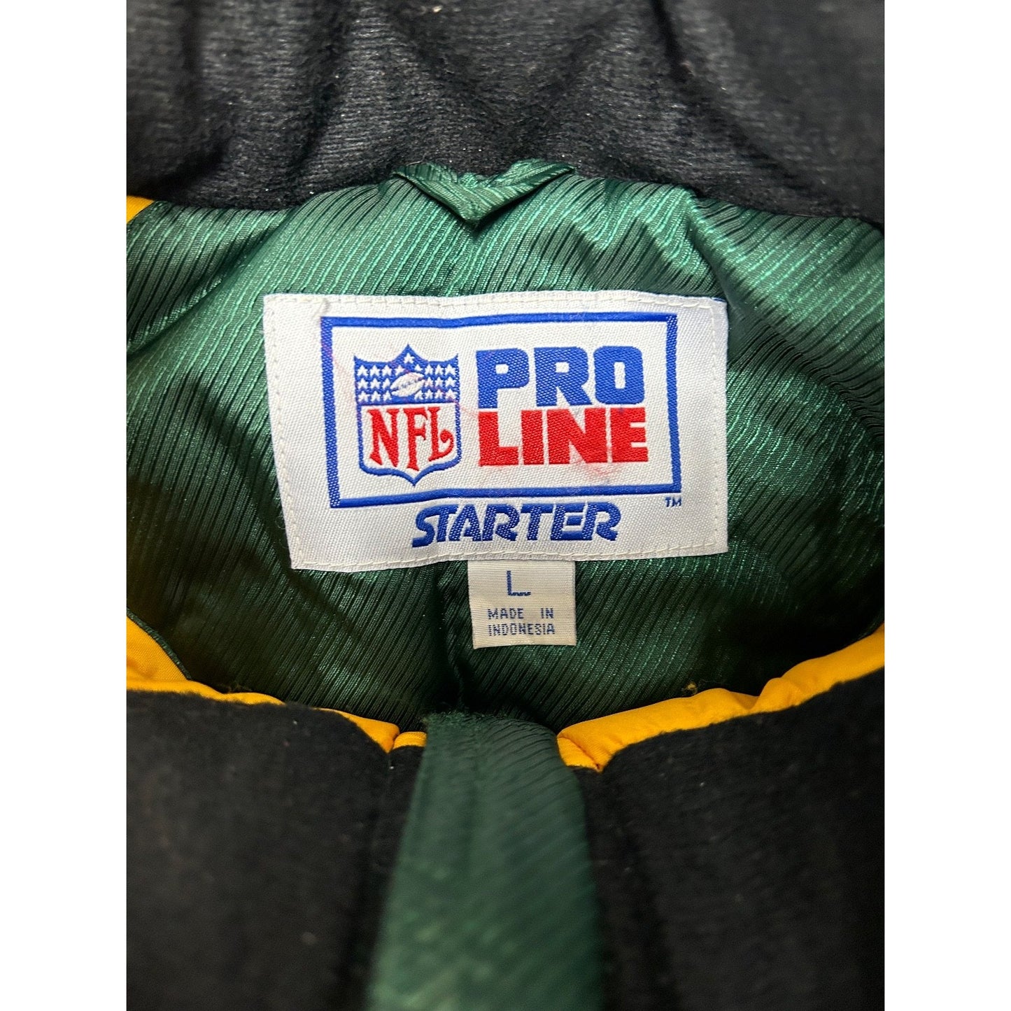 Vintage 90s Green Bay Packers NFL 1/2 Zip Insulated Starter Jacket Size Large